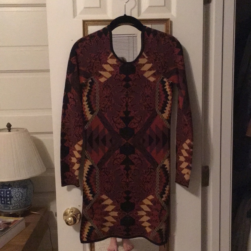 Free people long sleeve fitted dress